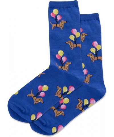 Women's Funny Animal Crew Socks-1 Pair Pack-Cool & Cute Wordplay Novelty Gifts Balloon Dachshund (Dark Blue) $7.17 Socks