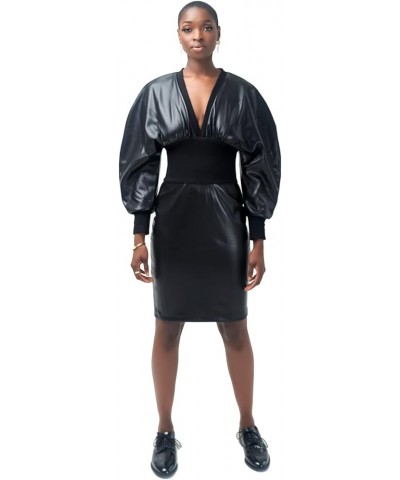Women's Brenda Cinched Waist Dress Black $46.95 Dresses