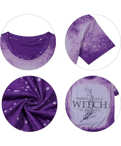 Women Halloween Tops Theres A Little Witch in All of Us Practical Magic Quotes Witch Shirt Bleach Purple $9.22 T-Shirts