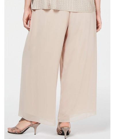 Women's Straight Leg Dress Pant (Plus Petite Sizes) Taupe Chiffon $32.56 Pants