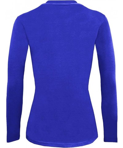 Women's Under Scrub Tee Crew Neck Long Sleeve T-Shirt 5 - Pack True Royal Blue $29.67 T-Shirts