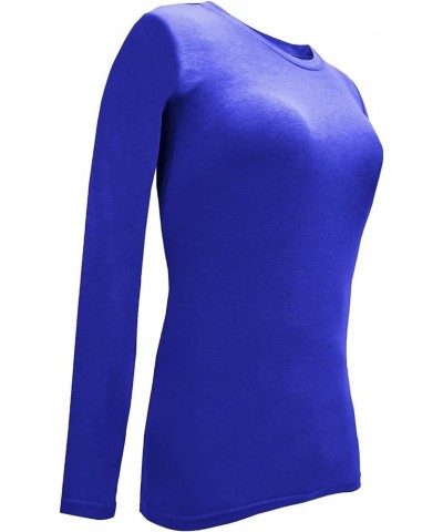 Women's Under Scrub Tee Crew Neck Long Sleeve T-Shirt 5 - Pack True Royal Blue $29.67 T-Shirts