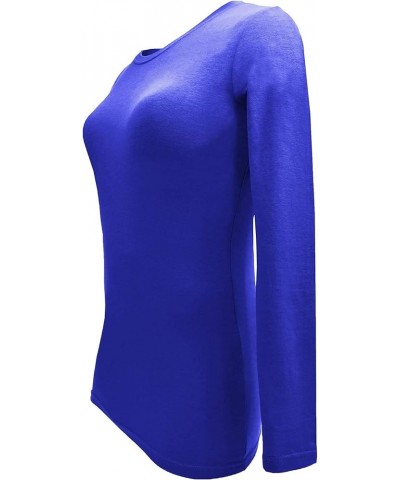 Women's Under Scrub Tee Crew Neck Long Sleeve T-Shirt 5 - Pack True Royal Blue $29.67 T-Shirts