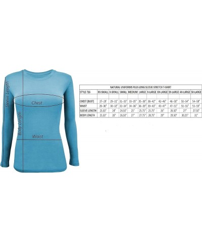 Women's Under Scrub Tee Crew Neck Long Sleeve T-Shirt 5 - Pack True Royal Blue $29.67 T-Shirts