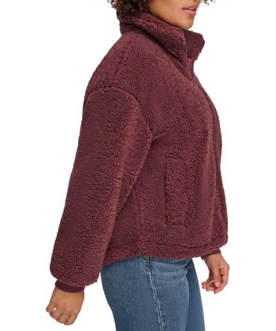 Women's Sherpa Zip Up Teddy Jacket Dark Chocolate $34.74 Coats