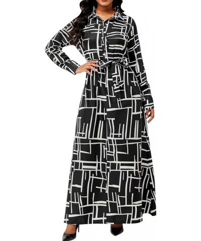Womens Maxi Dresses Long Sleeve Floral Printed Casual V Neck Loose Party Dress Fall Black10776 $19.74 Dresses