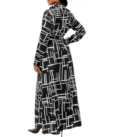 Womens Maxi Dresses Long Sleeve Floral Printed Casual V Neck Loose Party Dress Fall Black10776 $19.74 Dresses