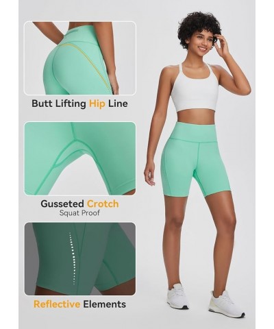 Women's 7'' Running Long Shorts High Waisted Athletic Biker Compression Quick Dry Workout Zipper Pocket Green $10.50 Activewear