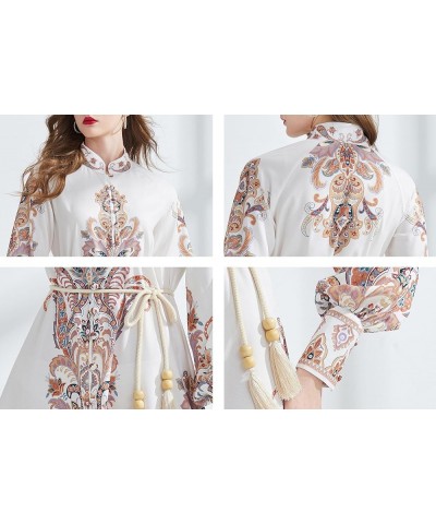 Women's Summer Puff Sleeve V-Neck Floral Print Casual Swing Mini Dress 25223 Apricot $21.59 Dresses