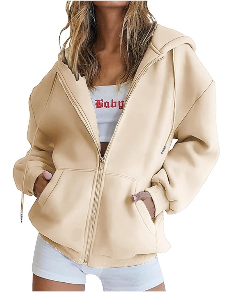 Women's Trendy Zip Up Hoodies Sweatshirts Y2k Clothes Casual Cute Teen Girls Oversized Jacket Outfits With Pockets Hoodies fo...