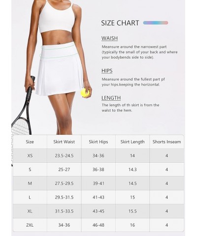 Women's Pleated Tennis Skirts with Pockets High Waisted Golf Skorts Skirt for Women Athletic Running Workout A-white $13.64 S...