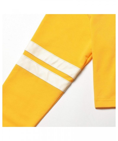 Women Sweatshirt Crop Top Hoodie Long Sleeve Sweatshirts Yellow $18.47 Hoodies & Sweatshirts