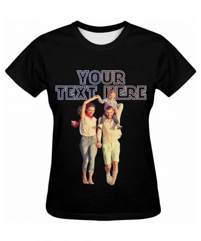 Custom Women's T-Shirt with Faces Galaxy Personalized Print Short Sleeve Shirts Starwetet $14.83 T-Shirts