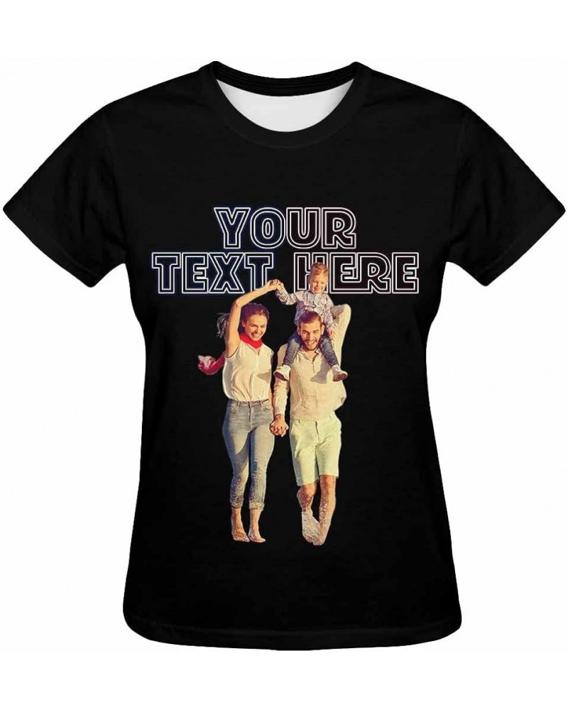 Custom Women's T-Shirt with Faces Galaxy Personalized Print Short Sleeve Shirts Starwetet $14.83 T-Shirts