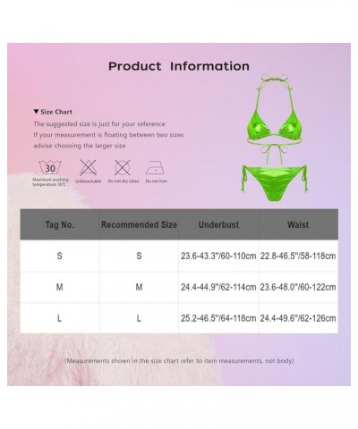 Women's Extreme Liquid Metallic String Bikini 2 Piece Swimsuit Set Halter Bra Top and Panty 2 Red a $4.67 Swimsuits