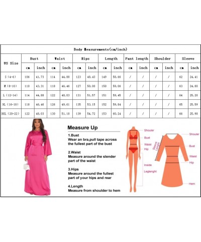 Women's Satin Dress Long Sleeve Crew Neck Belted Cocktail Party Wedding Guest Maxi Dresses Beige $16.96 Dresses