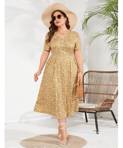 Plus Size Maxi Dress Womens Summer Casual Boho Floral Empire Waist Plus Size Flowy Dress Plus Size Dresses for Curvy Women Ye...