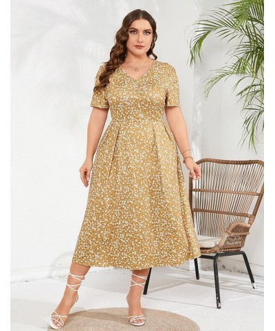 Plus Size Maxi Dress Womens Summer Casual Boho Floral Empire Waist Plus Size Flowy Dress Plus Size Dresses for Curvy Women Ye...