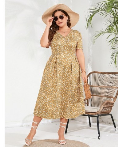 Plus Size Maxi Dress Womens Summer Casual Boho Floral Empire Waist Plus Size Flowy Dress Plus Size Dresses for Curvy Women Ye...