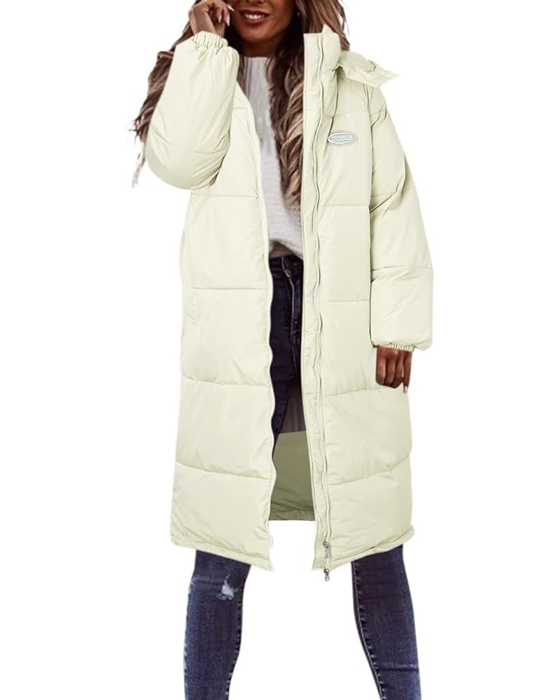 Winter Puffer Coats for Women, Women's Windproof Warm Down Long Coats Thicken Hooded Fashion Puffer Jacket X02-white $15.09 J...