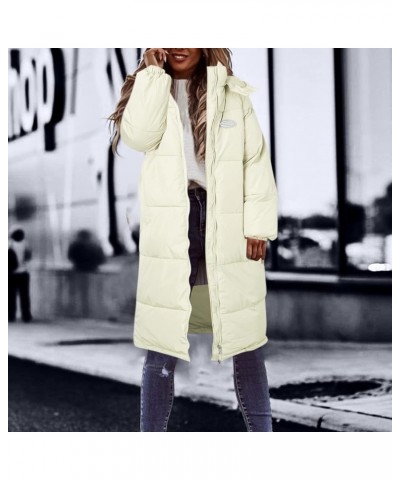 Winter Puffer Coats for Women, Women's Windproof Warm Down Long Coats Thicken Hooded Fashion Puffer Jacket X02-white $15.09 J...