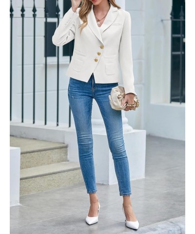 Women's Fitted Wrap Blazers Fashion Work Office Casual Blazer Jackets White $15.39 Blazers