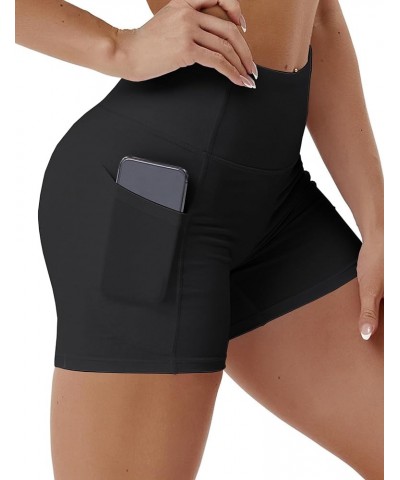 2.5"/4" Basic/Out Pockets High Waist Women's Yoga Shorts Tummy Control 4 Way Stretch Workout Running Shorts 5" inseam 5" Side...