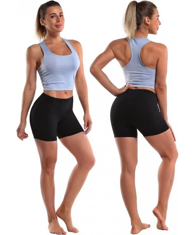 2.5"/4" Basic/Out Pockets High Waist Women's Yoga Shorts Tummy Control 4 Way Stretch Workout Running Shorts 5" inseam 5" Side...