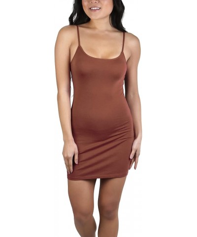 Women's Adjustable Spaghetti Strap Cami-Dress Pale Rust $9.87 Dresses