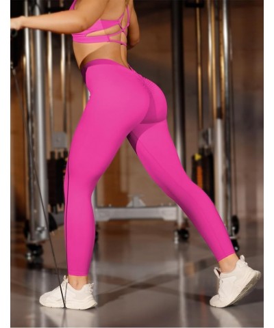 Daze V Back Workout Leggings for Women Scrunch Butt Leggings High Waisted Gym Yoga Pants 1 Pink $11.67 Activewear