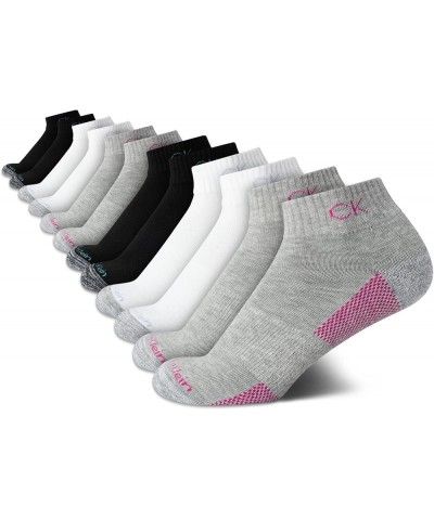 Women's Athletic Sock - Cushion Quarter Cut Ankle Socks (12 Pack) Assorted Heather $16.80 Activewear