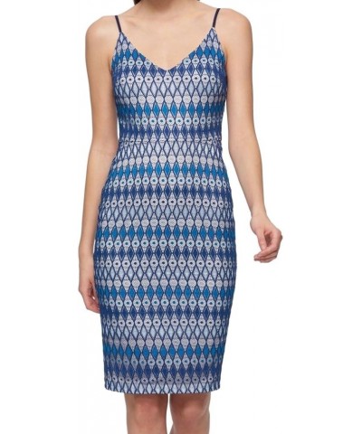 Women's Textured Knit Off The Shoulder Midi Dress, Sand Multi, 10 Blue/Multi $27.70 Dresses