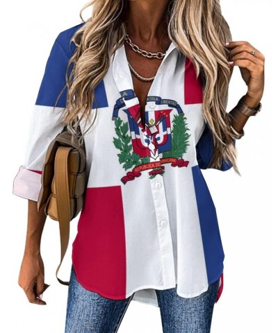 Dominican Flag Irregular Hem Shirt for Womens Summer Top XL $22.94 T-Shirts