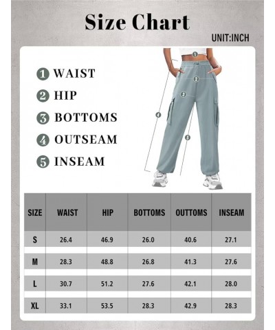 2024 Women Parachute Pants Cargo Pants Baggy Trendy Y2K Pant Streetwear with Pockets A-haze Cyan $10.25 Pants