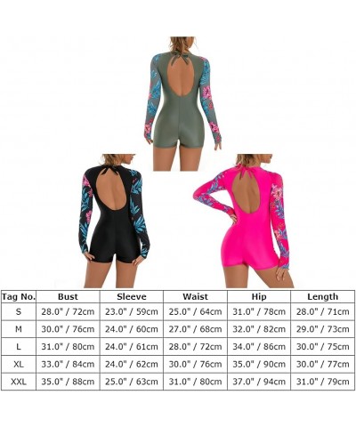 Women Rash Guard Short/Long Sleeve One Piece Swimsuits Surfing Bathing Suit UPF 50+ Athletic Swimwear Cutout Hot Pink $11.38 ...
