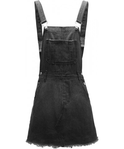 Denim Jumpsuits For Women Skirts Summer Casual Sleeveless Adjustable Straps Ropmers Dress Fashion Bib Pants Overalls A Gray $...