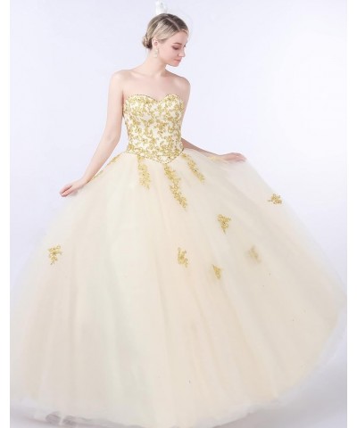 Sweetheart Ball Gown for Women Formal Puffy Quinceanera Dress 2022 Style2-white $47.94 Dresses