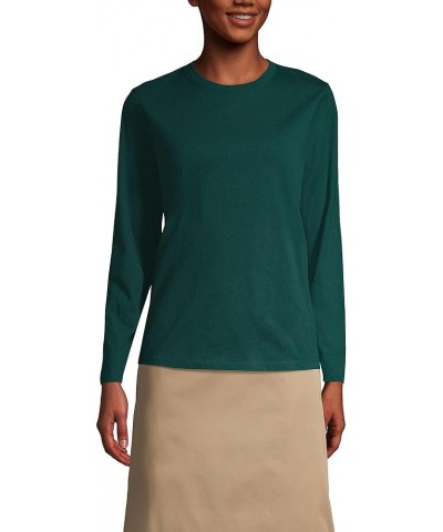 School Uniform Women's Long Sleeve Essential T-Shirt Evergreen $10.39 T-Shirts