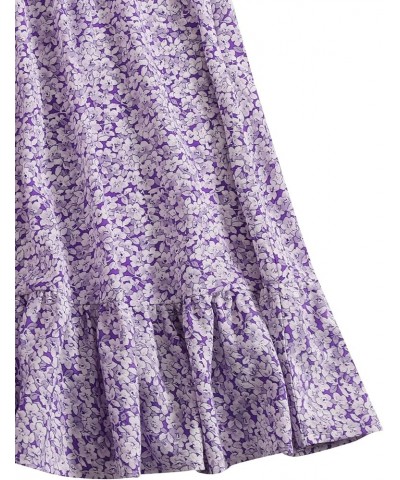 Women's Summer Floral Ruffle Mini Dress Sleeveless Tie Shoulder A Line Flare Short Dresses Beach Sundresses Light Purple $14....