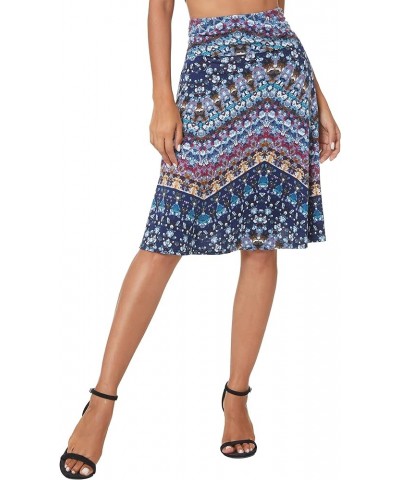 Women's Ruched High Waist Knee Length Jersey A-Line Stretchy Flared Casual Skirt 15 $17.03 Skirts