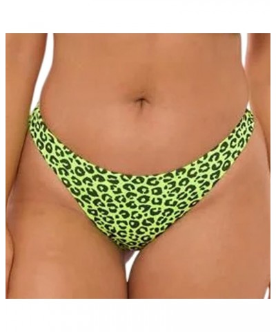 Brazilian Classic Thong Bikini Bottom - Beach Classics Cheeky, Swimsuit - Standard Bikinis Bottoms, Full Coverage Neon Green ...