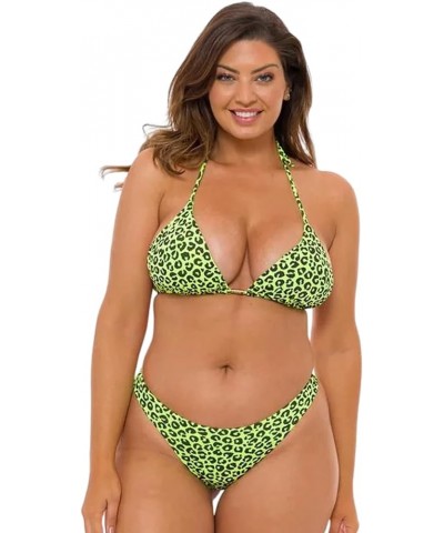 Brazilian Classic Thong Bikini Bottom - Beach Classics Cheeky, Swimsuit - Standard Bikinis Bottoms, Full Coverage Neon Green ...