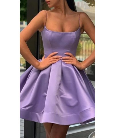 Short Homecoming Dresses Spaghetti Straps Satin A Line Short Prom Cocktail Party Gowns for Teens Mint Green $26.51 Dresses