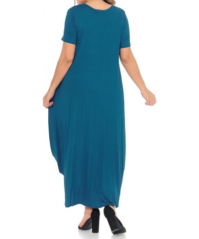 Women's High-Low Maxi Top in Plus Size Teal $10.39 T-Shirts