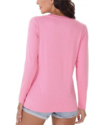 Women's Long Sleeve Shirt V Neck SPF Shirts UPF 50+ Quick Dry T-Shirt Athletic Workout Hiking Tee Shirts Rashguard Pink $13.7...