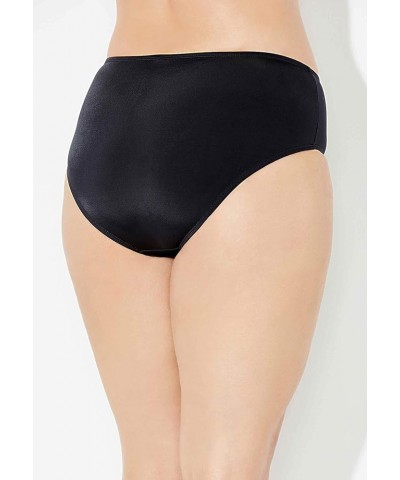 Women's Plus Size Mid-Rise Full Coverage Swim Brief Black $14.30 Swimsuits