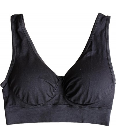 3 Pack Women's Ultimate Comfy Medium Support Seamless Wireless Sports Bra with Removable Pads Ptbx-bbb $23.09 Lingerie