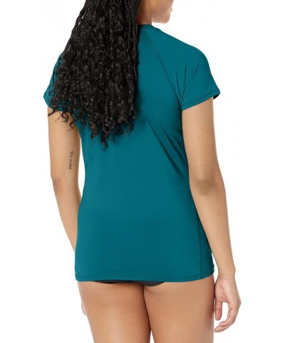 Women's Smoothies In Motion Solid Short Sleeve Rashguard Kingfisher $19.38 Swimsuits