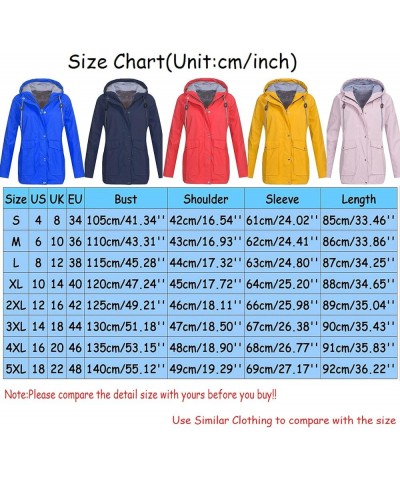 Plus Size Coat for Women Fall Winter Solid Rain Jacket Outdoor Waterproof Hooded Raincoat Windproof 2023 Jackets Y-03blue $14...