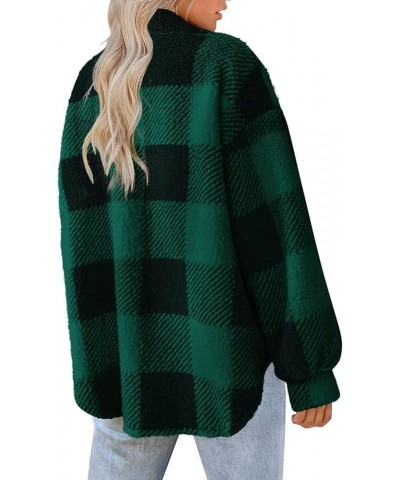 Fleece Jackets for Women 2023 Plaid Flannel Shacket Jacket Fall Winter Button Down Sherpa Outerwear Warm Coat Fashion Clothes...